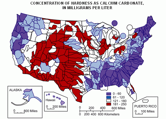 Hard Water Map USA Hard Water Map Across the USA